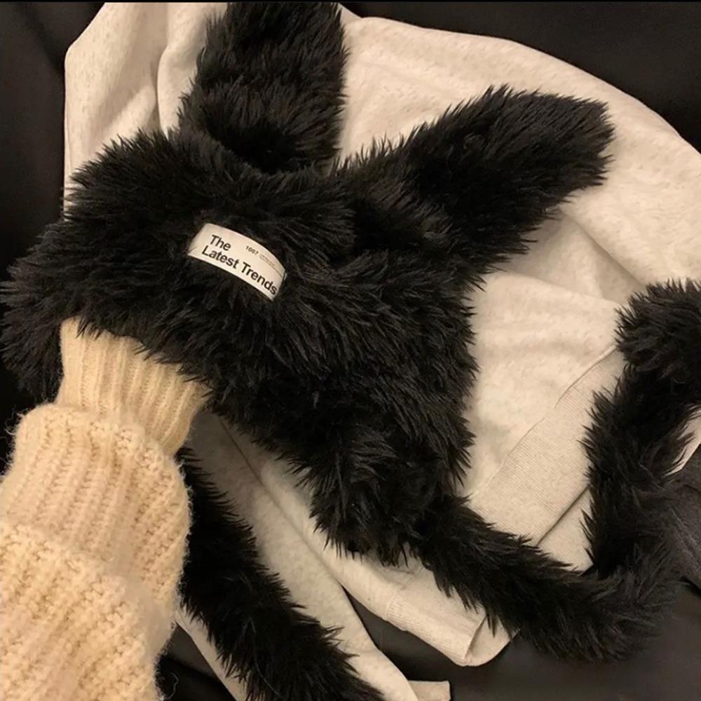 Long Rabbit Ears Women's Plush Caps Cute Winter Beanies Hats Sweet Fuzzy Bunny Hat  Ski