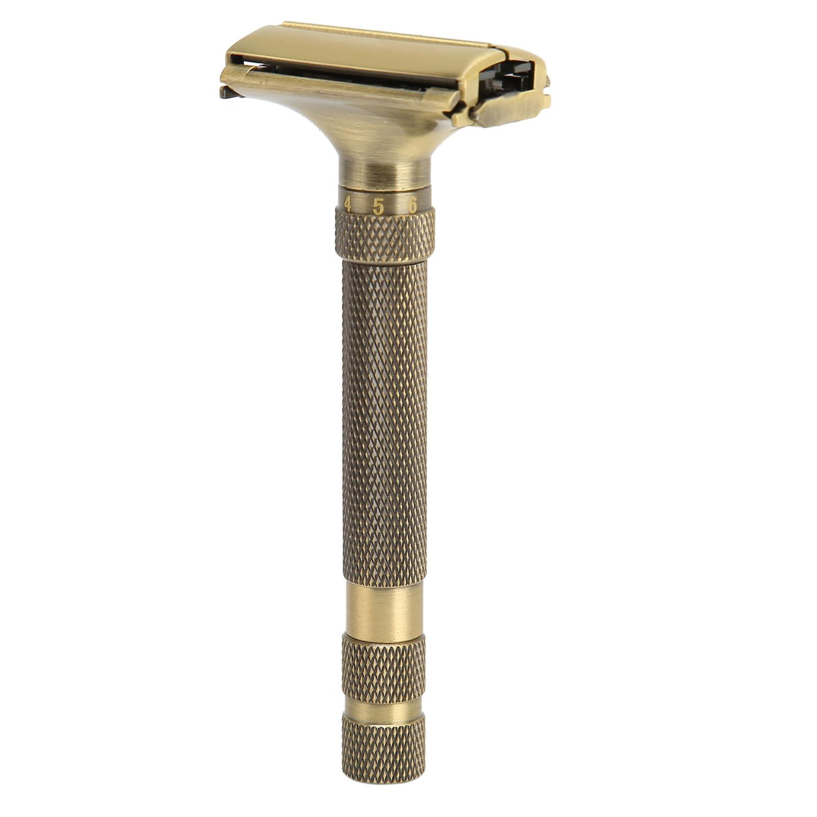 

Ручной триммер для бороды с двойным лезвием, длинной ручкой, многоразовый, портативный, металлический, безопасный, для дома и путешествий