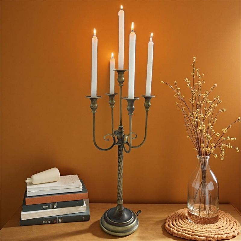 Retro Candlestick Holders Iron Metal Taper Candle Holders Decorative Candle Stands for Wedding,Dinning Home Decorations