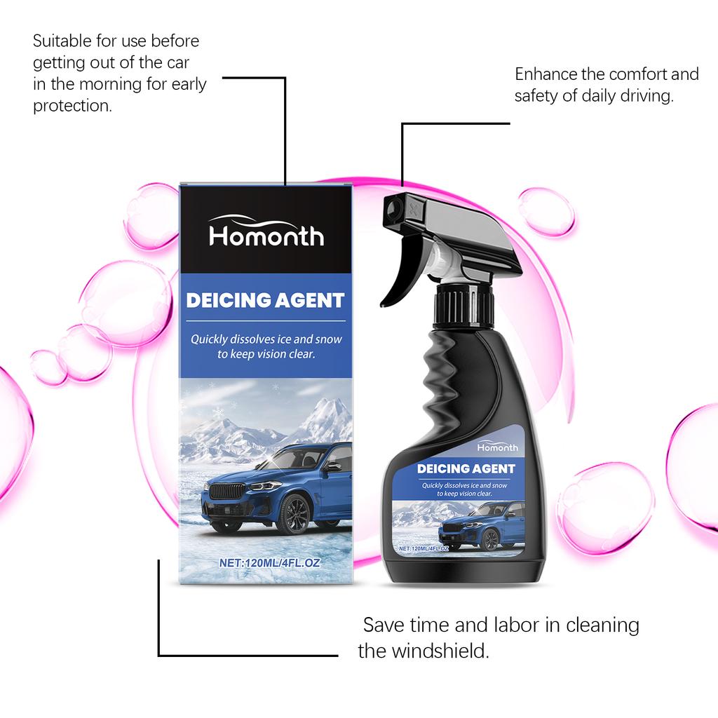 Car Windshield Deicer Spray Auto Windshield Deicer Defroster Ice Remover Spray 60ml Winter Car Window De-icer Spray Accessories