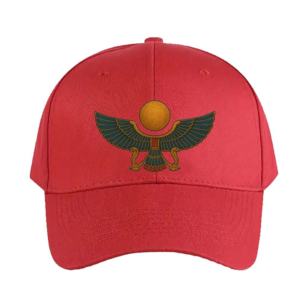 Ancient Egyptian Winged Sun Disk Symbol Woman Man Baseball Cap Adult Adjustable with Curved Brim Hiking Fishing Hat trucker cap