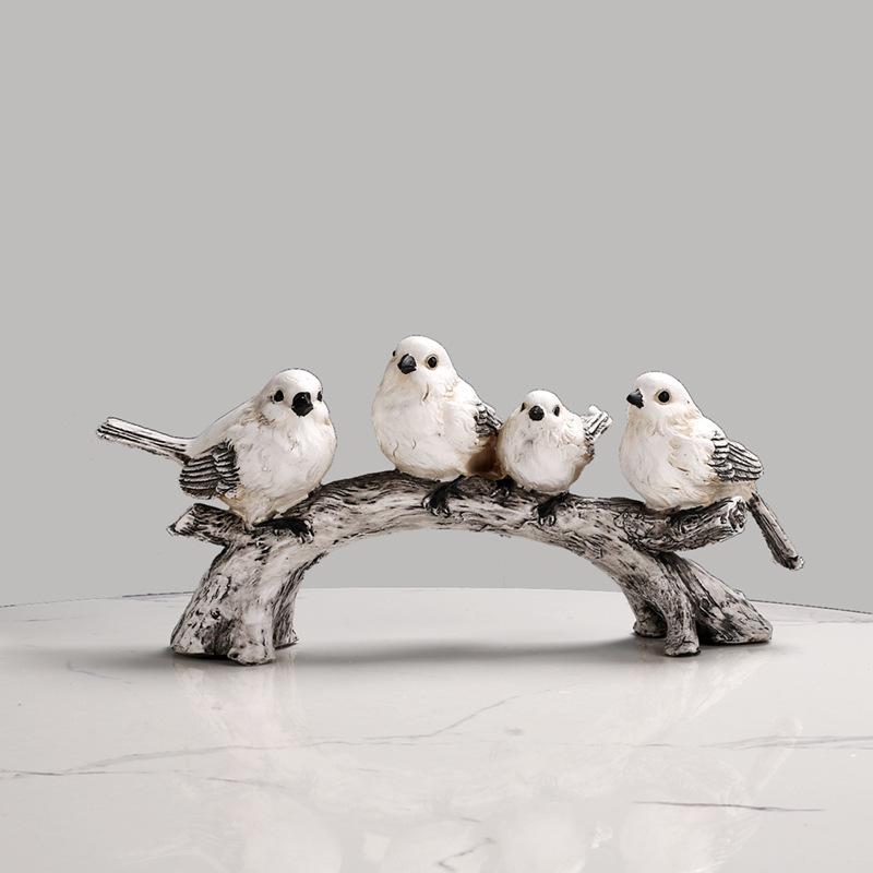 Creative Bird Family of Three Ornament for Home or Wine Cabinet Decoration