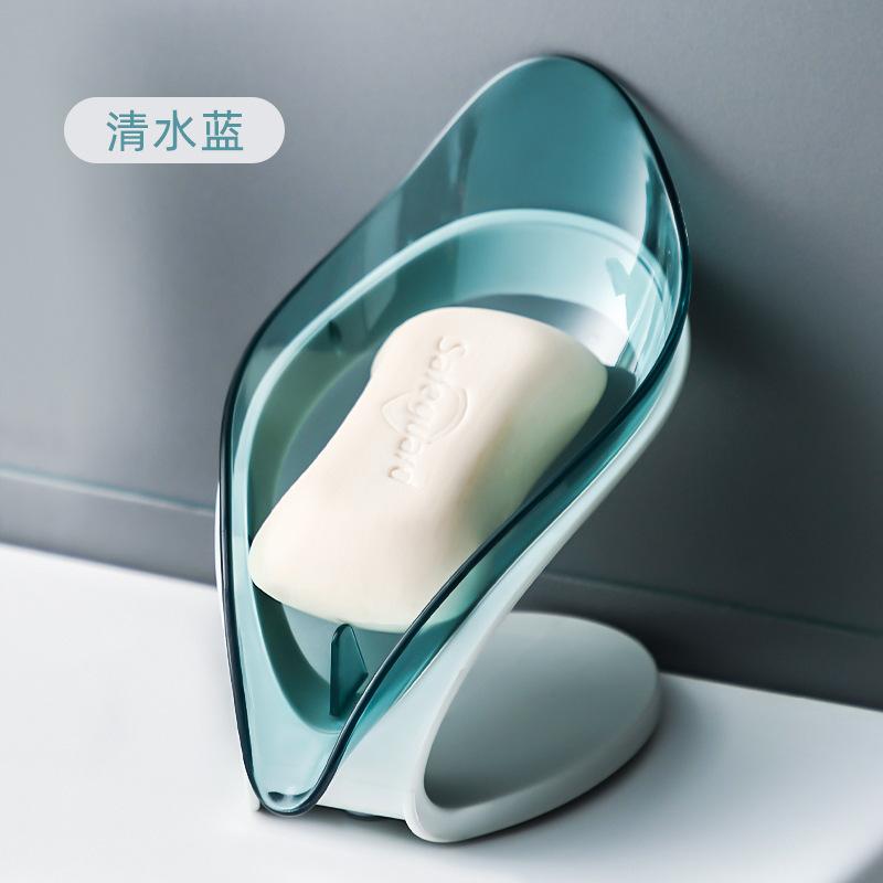 Bathroom Soap Holder Leaf Shape Dish Soap Kitchen Sponge Soap Box Storage Non-slip Drain Soap Case Container Bathroom accessorie