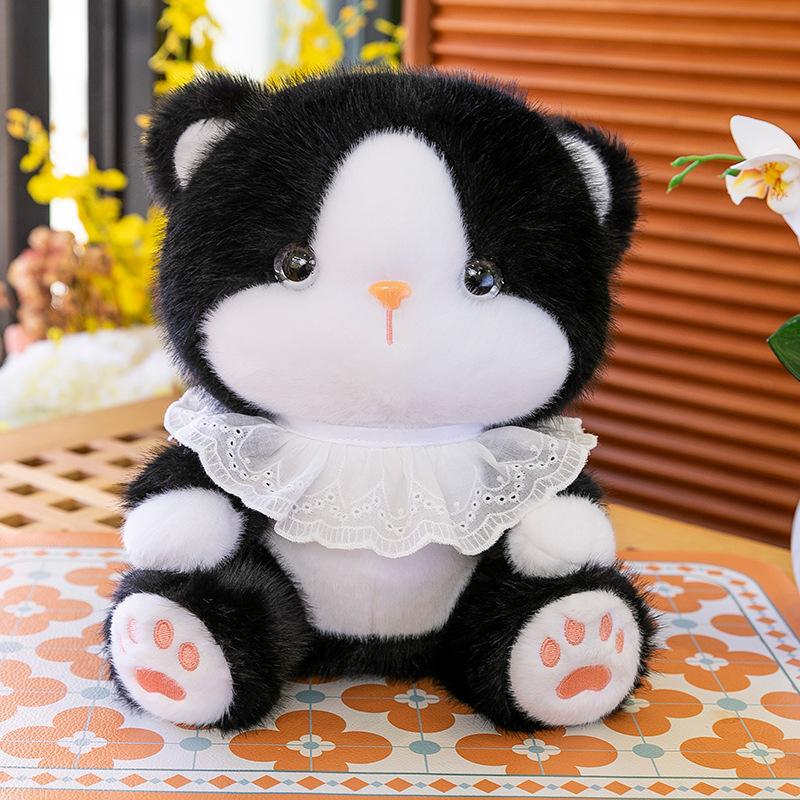 

2025 новая сидящая кошка кукла-сокровище плюшевая игрушка милая кукла для игрового автомата подарок для обмена 25cm 0.26kg чёрный