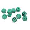 20Pcs 16mm Rounded Corner Dice 6 Sided Game Dice Set for Table Board Games Math Games Green Black