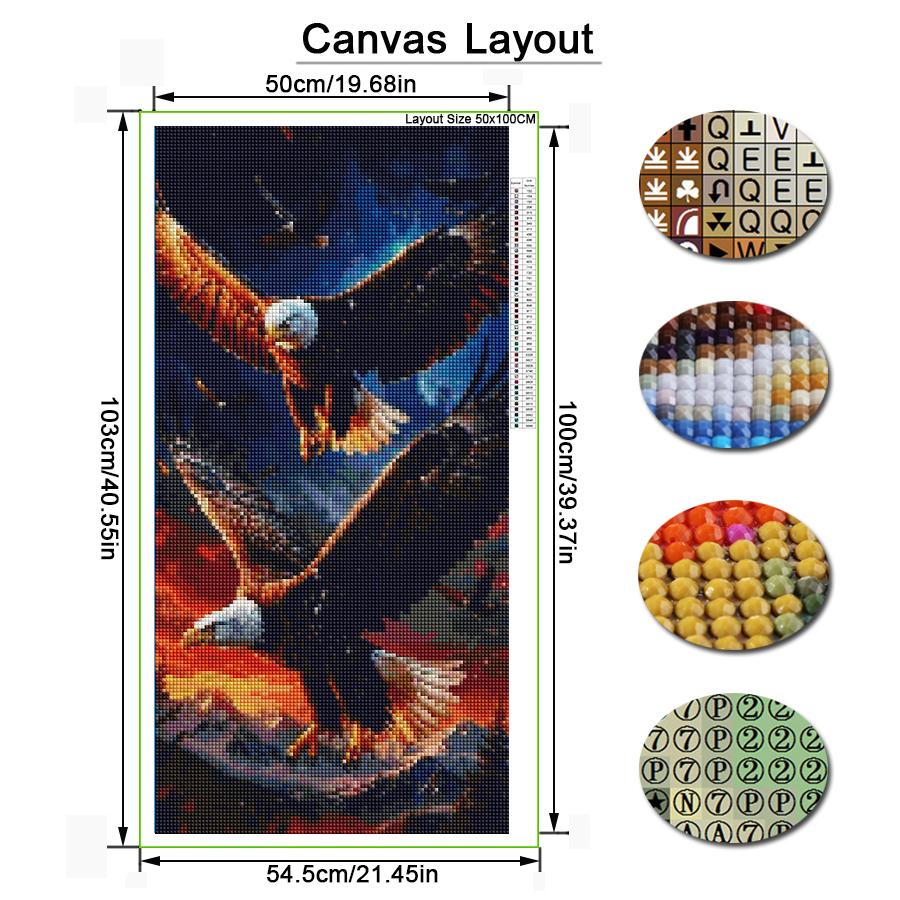 Mosaico di Diamanti Fai da Te Montagna Innevata Aquila Diamanti di Grandi Dimensioni Pittura Animali Trapano Completo Ricamo Strass Gioielli Kit Punto Croce Decorazione Murale
