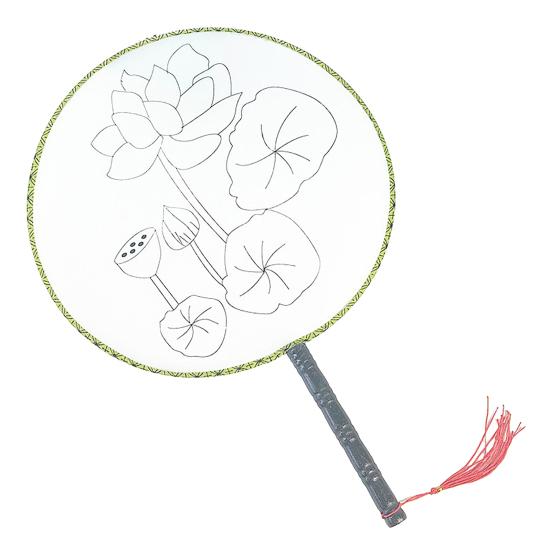 DIY Malířský Kulatý Vějíř s Dřevěnou Rukojetí Ručně vyráběný Dekorativní Vějíř Čínský Styl Nedokončený Ruční Vějíř Řemesla Dekorace