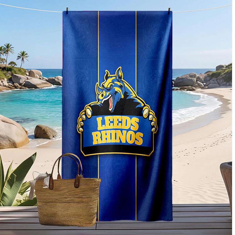 Leeds Rhinos Print Beach Towel Soft Portable Quick?dry Towel For Pool Summer Vacation Outdoor Sport