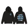 New European and American High Street Anti SocialCIud ASSC Letter Print Fleece-Lined Hoodie Youth Sweatshirt