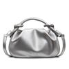 Elegant Pleated Cloud Bag With Knot Handle Chic Mini Handbag Magnetic Buckle Design Shoulder Bag Women Cute Dating Crossbody Bag