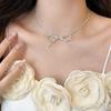 Silver Bow Knot Necklace: Fashionable, Personalized Design for Women - Trendy Clavicle Chain with Internet Celebrity Style
