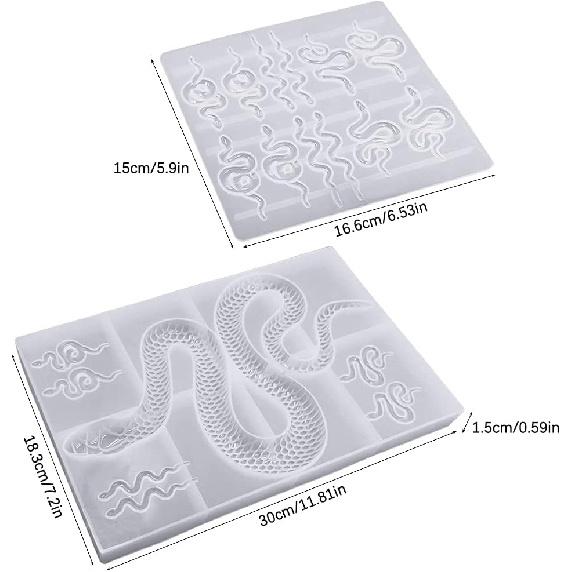 2 Stück Schlangen Epoxidharzform, AFUNTA Ohrring Silikonform Schlangenform Gießform Schlüsselanhänger Harzform für DIY Harzguss Handwerk, Damen