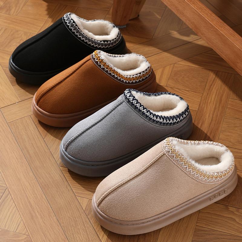 Fashion winter 2024 warm fluffy Woman slippers soft bottom non slip thick plush clogs women Casual Platform House inddor Shoes slides 45