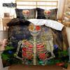 Dark Skull Duvet Cover Microfiber Gothic Skeleton Bedding Set Horror Theme Comforter Cover Queen For Teen Adults Bedroom Decor
