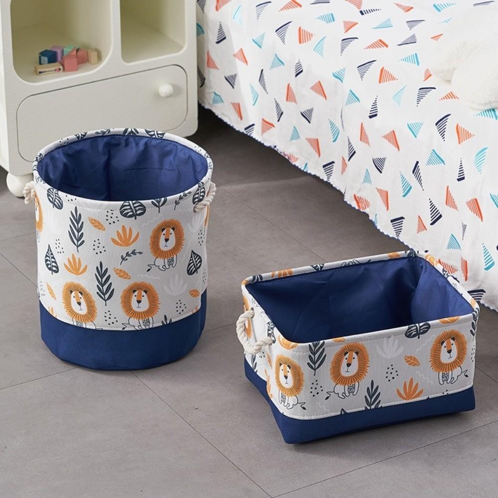 Portable Toys Storage Basket Cartoon Organizer Basket Canvas Laundry Basket Clothes Organization