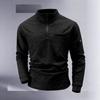 Men S Long Sleeve Polo Shirt Casual Sports Zip Detail Solid Color