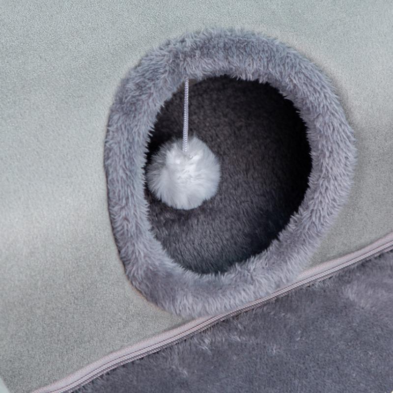 Nid Pour Chat Tunnel Gris En Forme De U, Design Détachable Chaud Et Confortable, Jouet Pour Chats, Imperméable, Attire L'attention