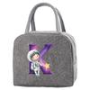 Travel Portable Food Thermal Insulated Children's Astronaut Letter Box Picnic Waterproof Oxford Zipper Breakfast Thermal Bag