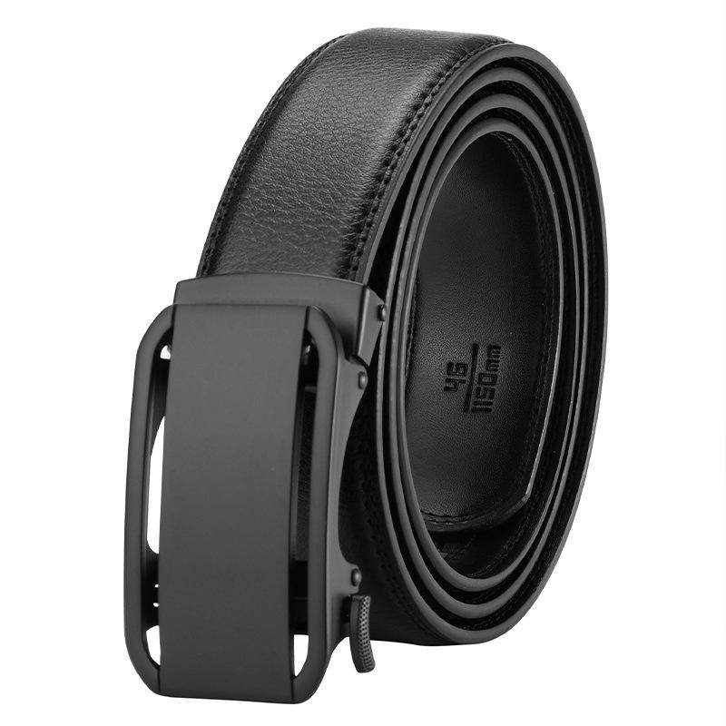 Belt for Men's Genuine Leather Automatic Buckle Business Belt, Fashionable and Versatile Men's Trouser Belt