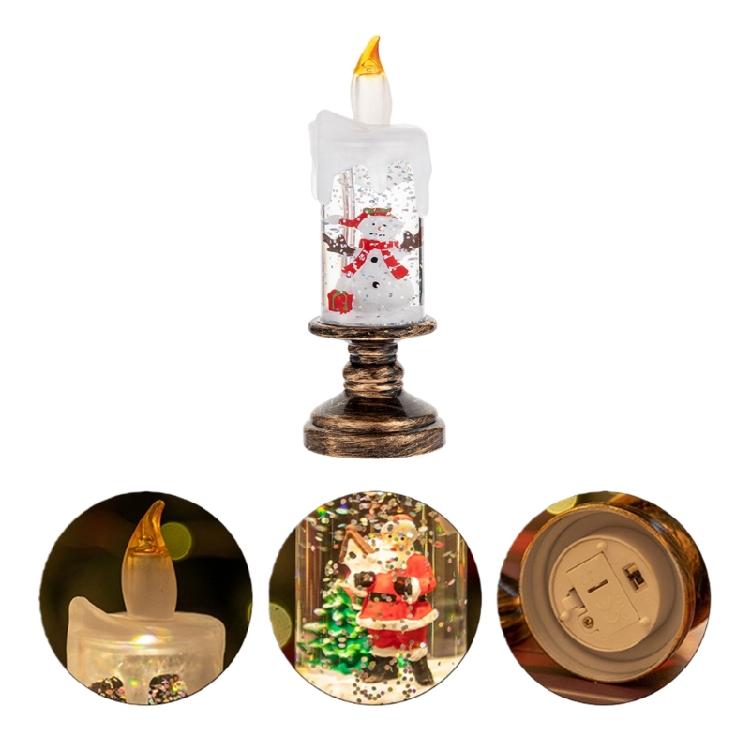 Christmas Decorations Glitter Water Globe Christmas Snow Globes Candle Shape Snowglobes Table Ornament Home Decors