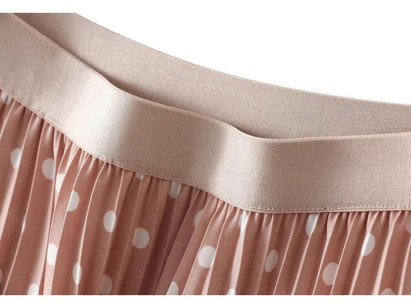 Elegant Polka Dot A-Line Pleated Skirt for Women - 2026 New Style, Casual & Slimming