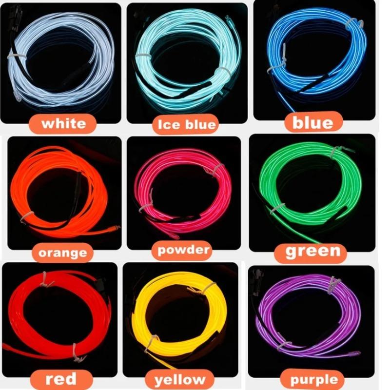 1M/2M/3M/4M/5M Multicolor Led Strip Lights Flexible Neon Light EL Wire Led Dance Party Atmosphere Decor Light String Waterproof