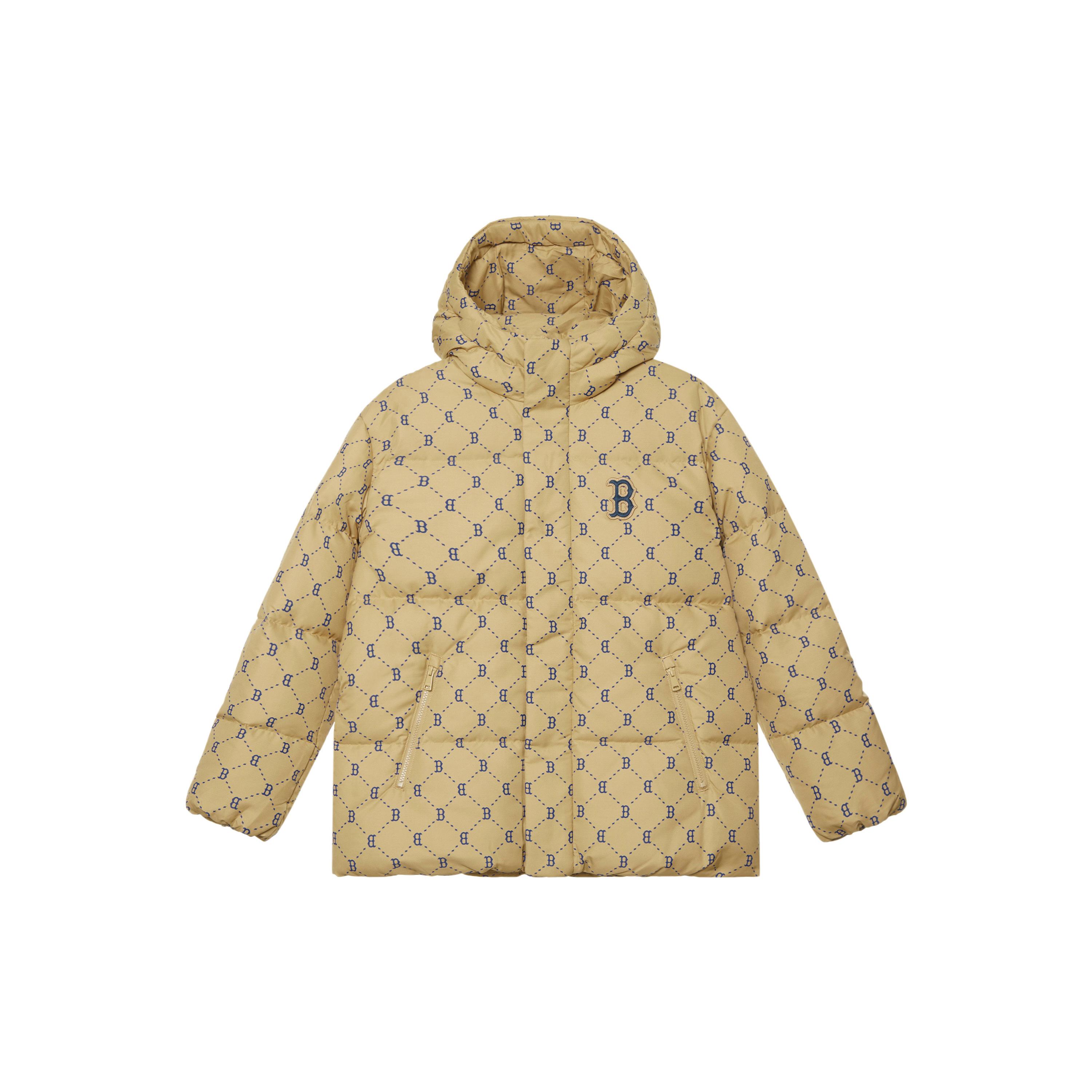 

New MLB MONOGRAM Collection Boston Red Sox FW24 Down Jacket Unisex Light Beige 3ADJM1146-43BGL XL