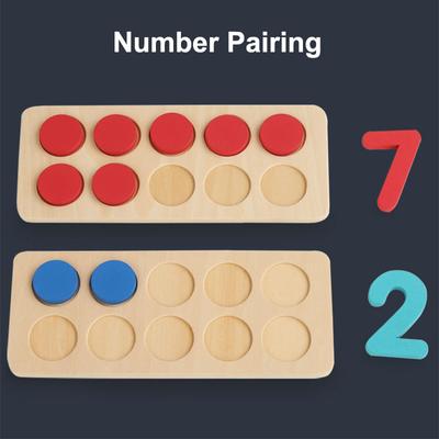 Montessori-Spielzeug, digitales kognitives Zählen mit zehn Rastern, Mathematik-Logik-Training für Kinder, Lehrmittel für die frühe Bildung, Mathematik-Spiel für Kinder