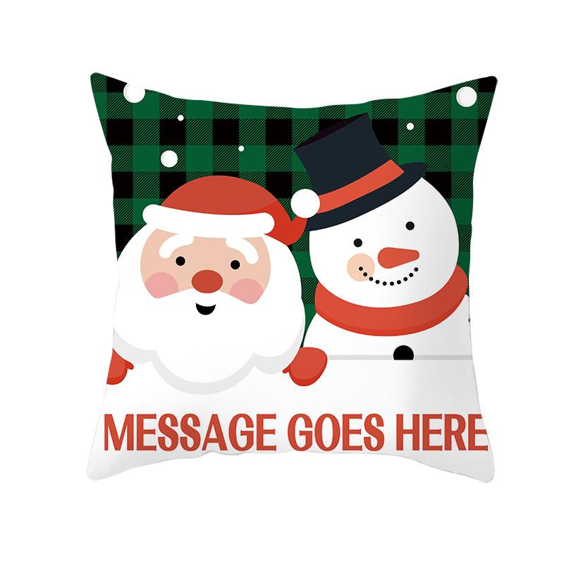 Rot und Grün Kariert Weihnachtskissenbezug Weihnachten Schneemann Geweih Kissenbezug