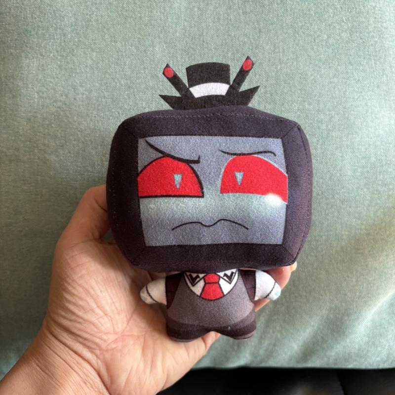 Hazbin Hotel Vox Plush Keychain Cute Cry Smile Face Anime Character Pendant Doll Bag Charm Funny Figure Toy