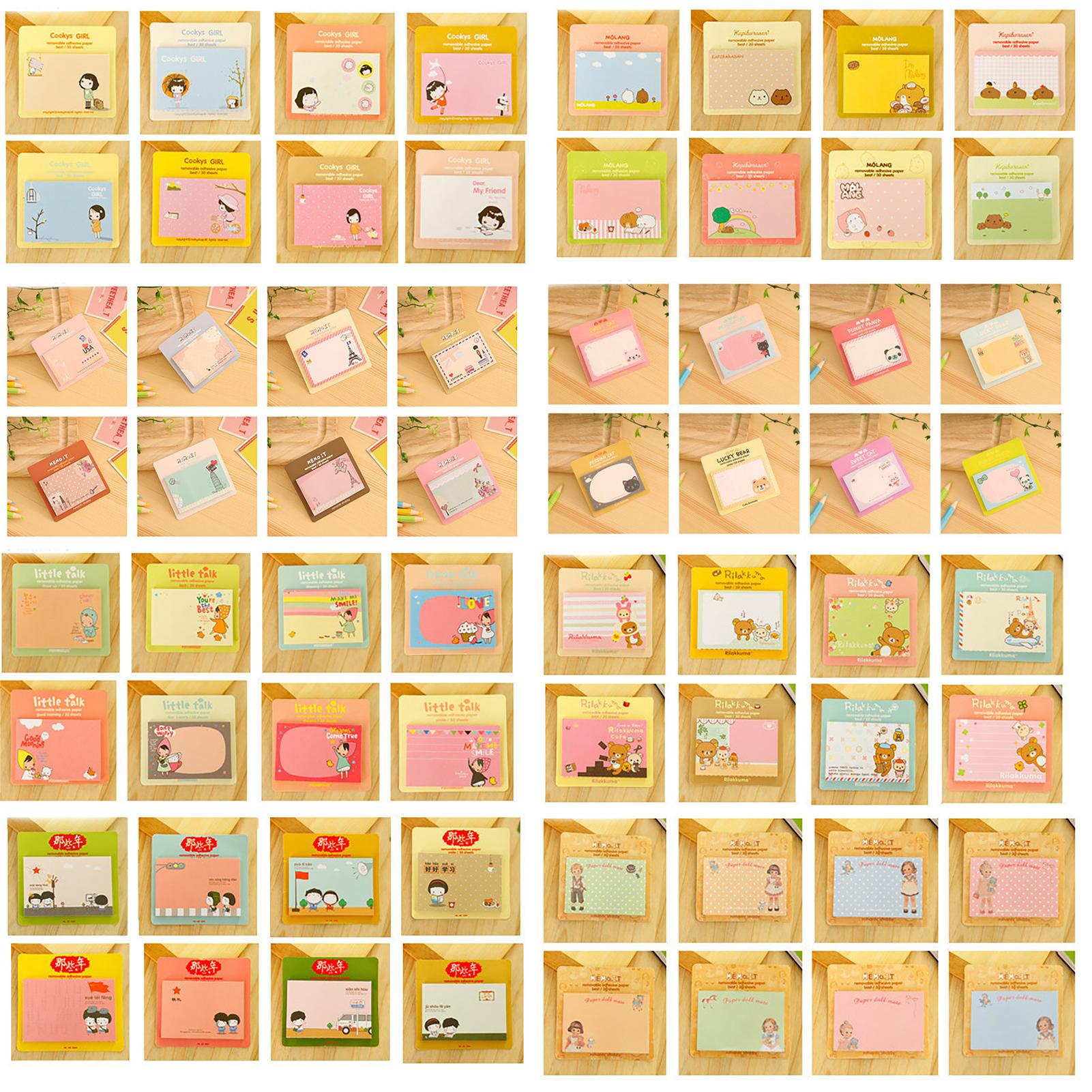 

Симпатичные мультяшные липкие заметки, портативный 20 листов, самоклеящиеся заметки, креативный квадратный блокнот