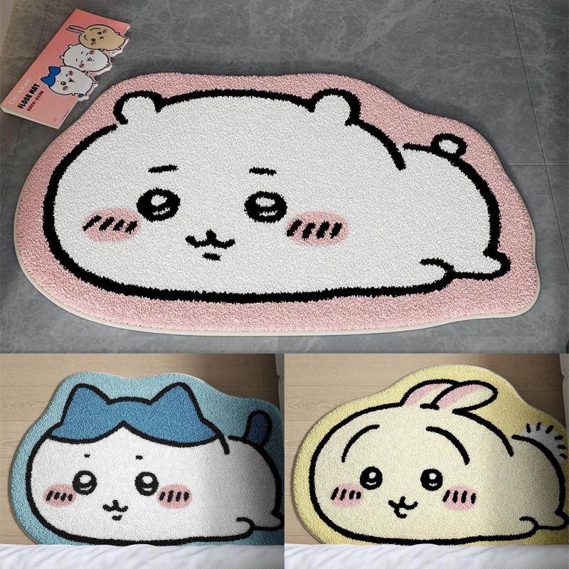 Chiikawa Cartoon Rug Anime Hachiware Usagi Plush Floor Mat Bathroom Non-Slip Carpet Car Cushion Soft Living Room Decor