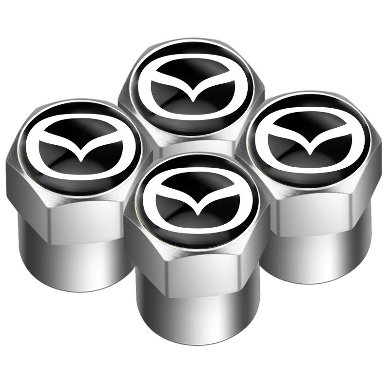 Car Tire Wheel Valve Caps Cover + Suede Car Key Chain Ring Keychain For Mazda CX3 CX-5 CX5 CX7 CX9 MX5 Axela ATENZA Accessories FF2