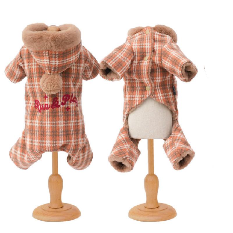 

Winter Dog Clothes Jumpsuit Thick Warm Pet Apparel Coat Pomeranian Poodle Bichon Schnauzer Clothing Small Dog Costume Dropship S оранжевый