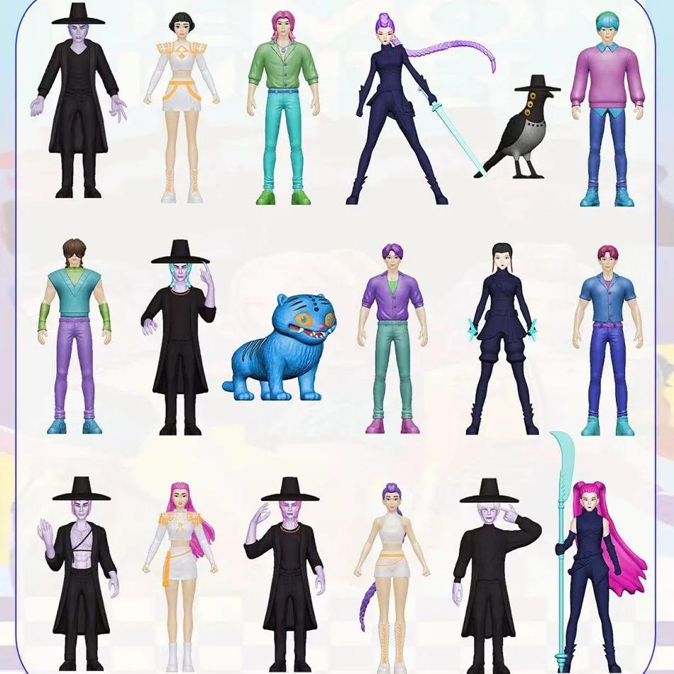 NEW 5Pcs/Set Anime Kpop Demon Hunters Figure K-Pop Demon Hunters Rumi Mira Zoey Tiger Figurine Toy Desk Decor Statues Ornament