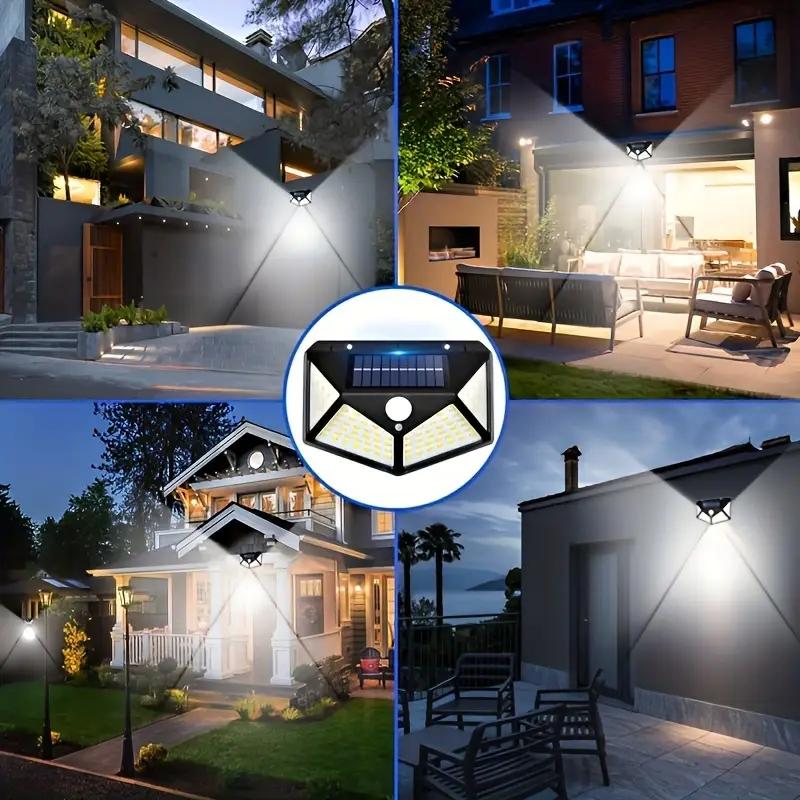 2/4/6PCS Outdoor Solar Lights with 100 LED Motion Sensor Lights 3 Modes Sensor Solar Wall Lights for Garden Patio Garage Decor