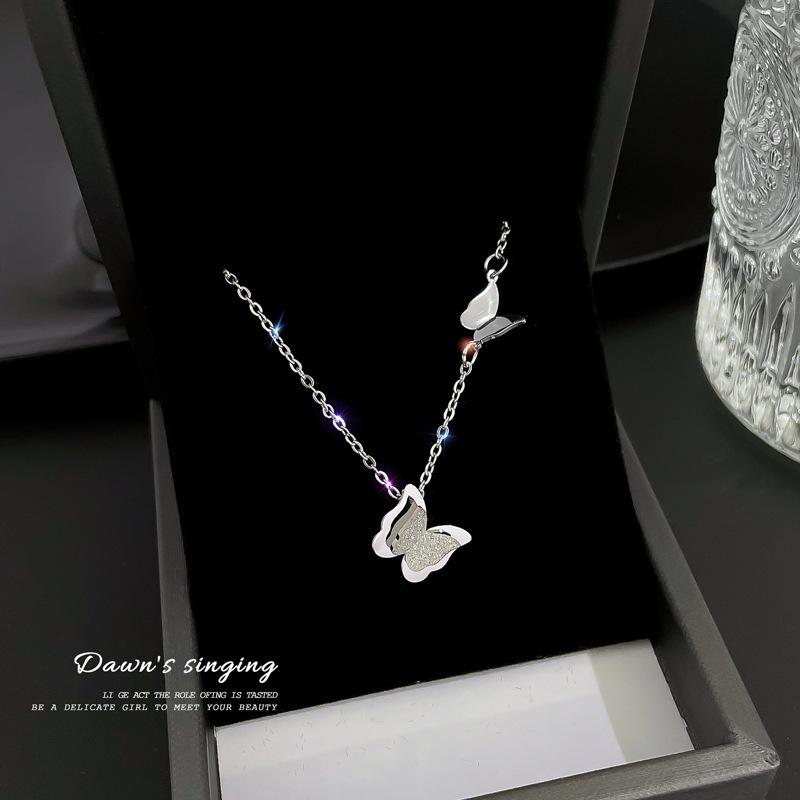 Butterfly Necklace Female Simple Exquisite Super Fairy Niche Design Cold Wind Collarbone Chain