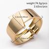 New Accessories Fashion Glossy Plain Ring Bracelet Wide Side Open Alloy Bracelet Exaggerated Jewelry
