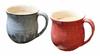 Shigaraki Ware Couple Mugs [Pair Set of Saiun Mug (Blue & Red) w304-05_304-06] Ceramic Mugs, Soup Cups, 350ml
