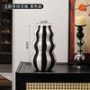 European Ceramic Vertical Striped Vase Water-based Flower Arrangement Container Striped Floral Vase for Room and Dining Table