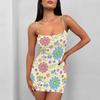 European & American Fashion Sexy Women's Black Print Sling Dress - MH142