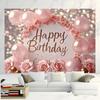 party background decoration pink fabric balloon Banner Flash photo multifunctional birthday party background