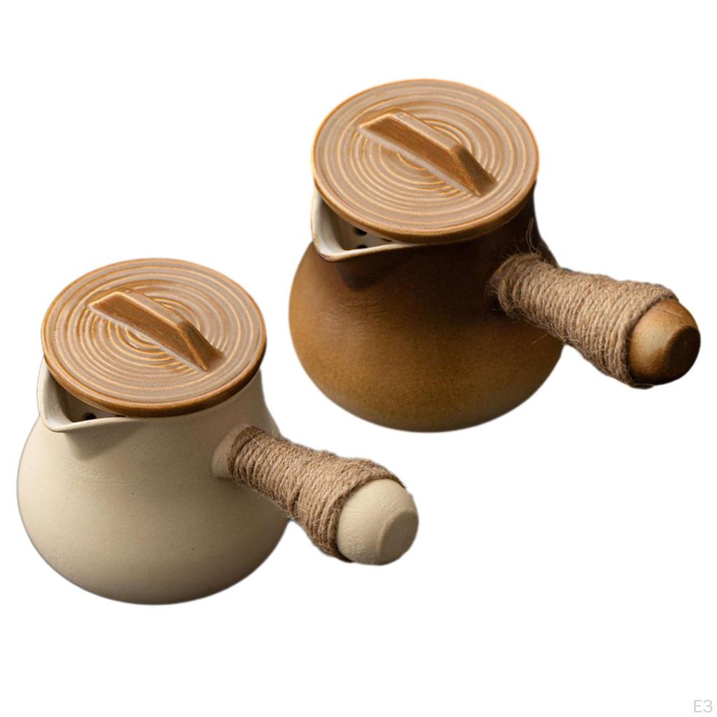 Ceramic Teapot for Boiling Water Loose Leaf Tea Pot Porcelain Side Handle House