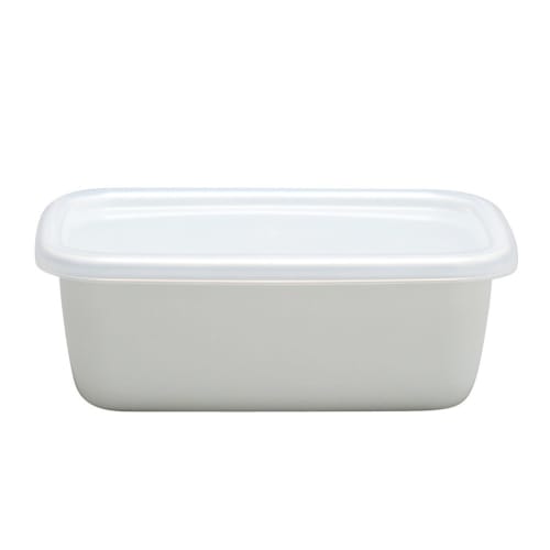 Nodahoro Enamel Storage Container, Heat-Resistant, Square, Rectangular, Deep, Small, with Seal Lid, See-Through, White Series, WRF-S, Made In Japan