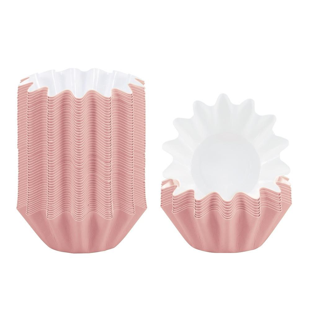 50pcs Wave Flower Cake Cups High Temperature Resistance Greaseproof Baking Cups Cake Tools Multicolour Wrapper Paper