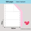 1000 Pages 190-2345 Dot Matrix Three-Part Color Continuous Receipt Paper with Two-thirds/One-third Split