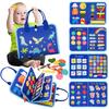 Reise-Beschäftigungsbrett für Kleinkinder, Montessori-Spielzeug für Jungen und Mädchen ab 2 Jahren, Vorschulkinder, lernen Lebenskompetenzen, Alphabet, Zahlen, Formen