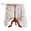 Transparent Dining Table Mat Thin Visible Mesh Colorful Flower Embroidery Round Table Protector Decorative Table Cloth for Party Decoration