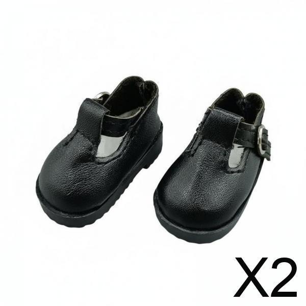 1 Pair BJD Doll Footwear for 1/6 Scale Dolls PU Leather Shoes with Fine Stitching And Low Strap