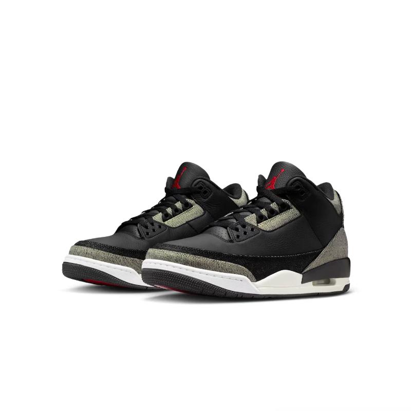 Air Jordan 3 Retro SP Black Denim Unisex Sneakers Gym-Red IR0914-400